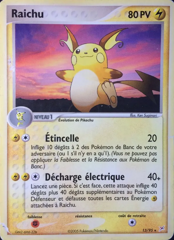 Carte Raichu de l'extension EX Team Magma vs Team Aqua, numéro 13/95