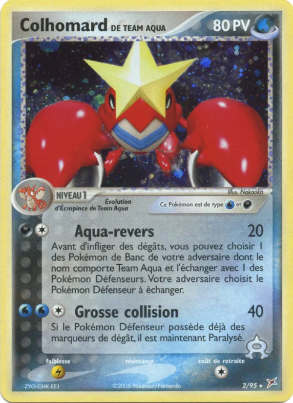 Carte Colhomard de Team Aqua de l'extension EX Team Magma vs Team Aqua, numéro 2/95
