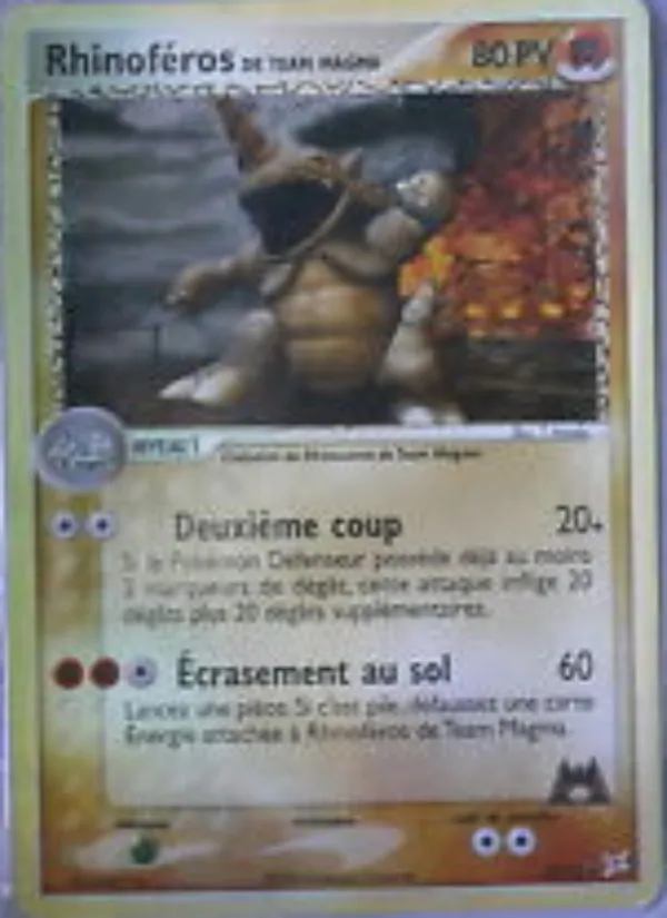 Carte Rhinoféros de Team Magma de l'extension EX Team Magma vs Team Aqua, numéro 22/95