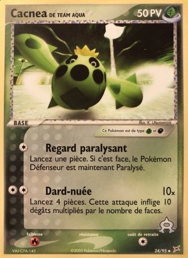 Carte Cacnea de Team Aqua de l'extension EX Team Magma vs Team Aqua, numéro 24/95
