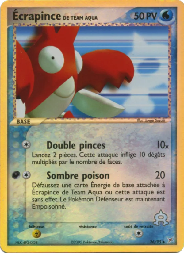 Carte Écrapince de Team Aqua de l'extension EX Team Magma vs Team Aqua, numéro 26/95