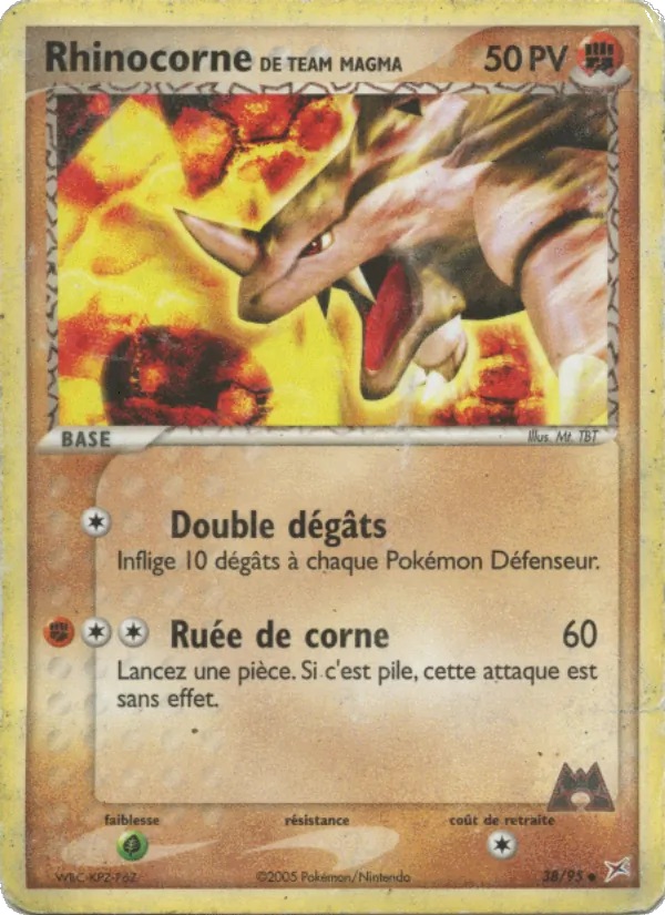 Carte Rhinocorne de Team Magma de l'extension EX Team Magma vs Team Aqua, numéro 38/95