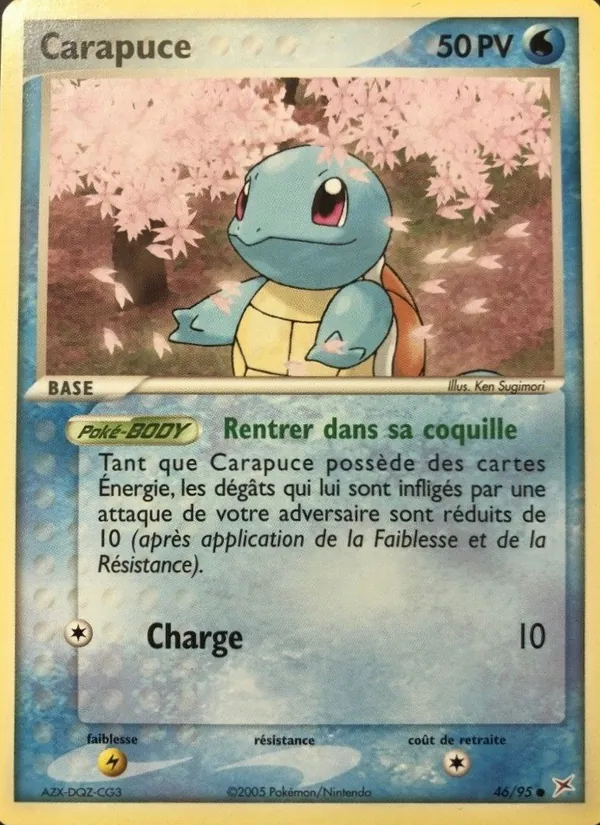 Carte Carapuce de l'extension EX Team Magma vs Team Aqua, numéro 46/95