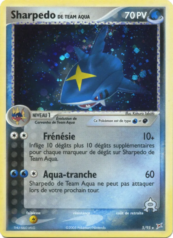 Carte Sharpedo de Team Aqua de l'extension EX Team Magma vs Team Aqua, numéro 5/95
