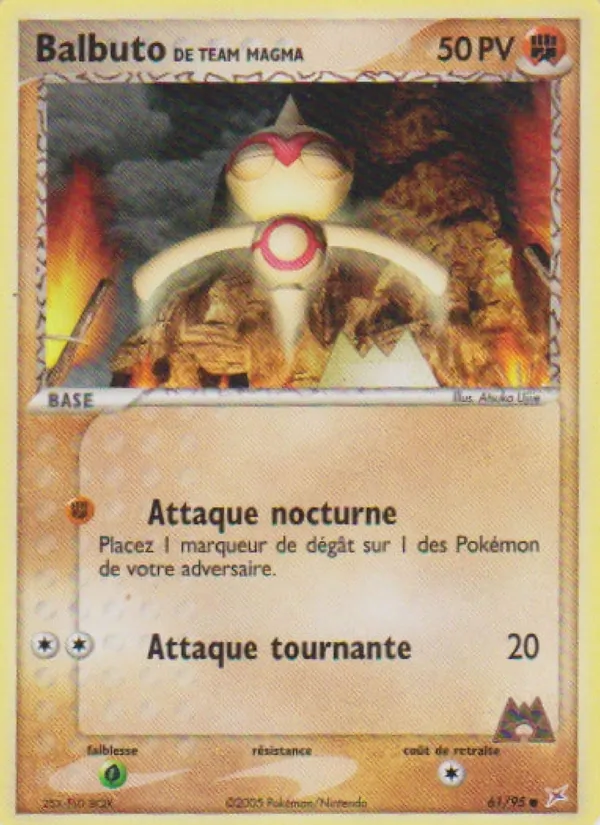 Carte Balbuto de Team Magma de l'extension EX Team Magma vs Team Aqua, numéro 61/95