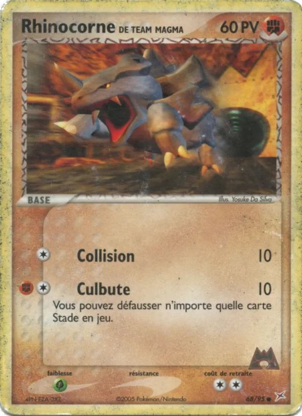 Carte Rhinocorne de Team Magma de l'extension EX Team Magma vs Team Aqua, numéro 68/95