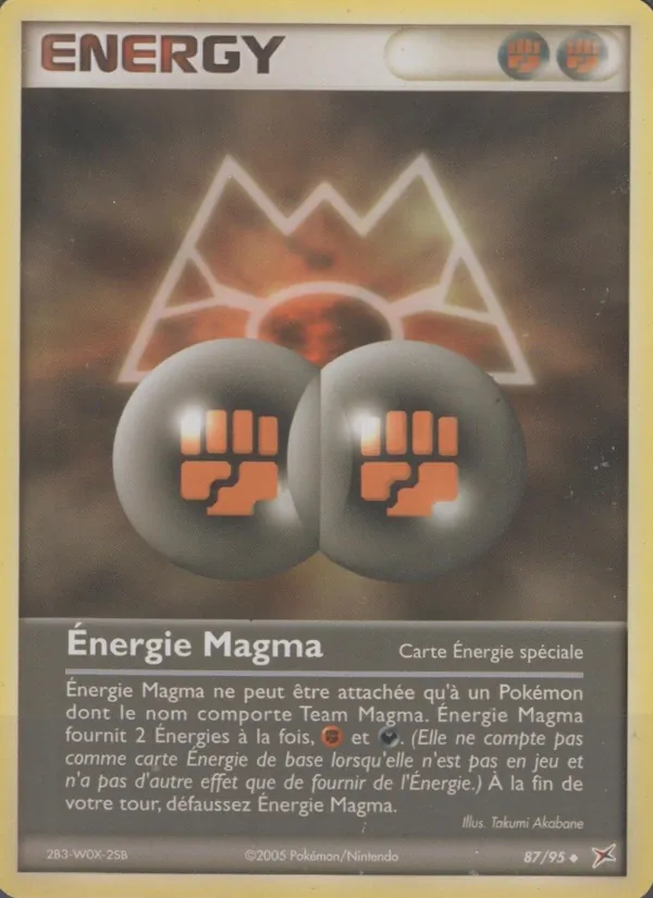 Carte Énergie Magma de l'extension EX Team Magma vs Team Aqua, numéro 87/95