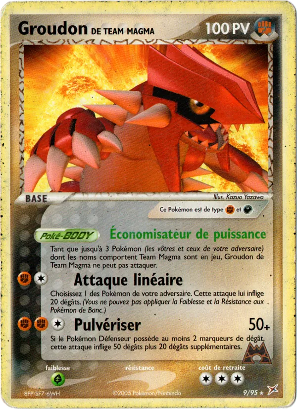 Carte Groudon de Team Magma de l'extension EX Team Magma vs Team Aqua, numéro 9/95