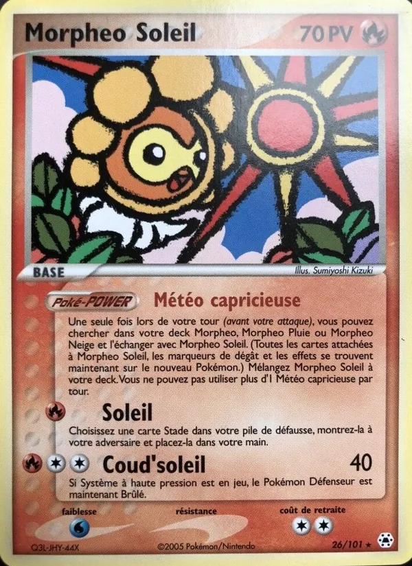 Carte Morpheo Soleil de l'extension EX Légendes Oubliées, numéro 26/101
