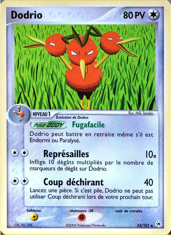 Carte Dodrio de l'extension EX Légendes Oubliées, numéro 33/101