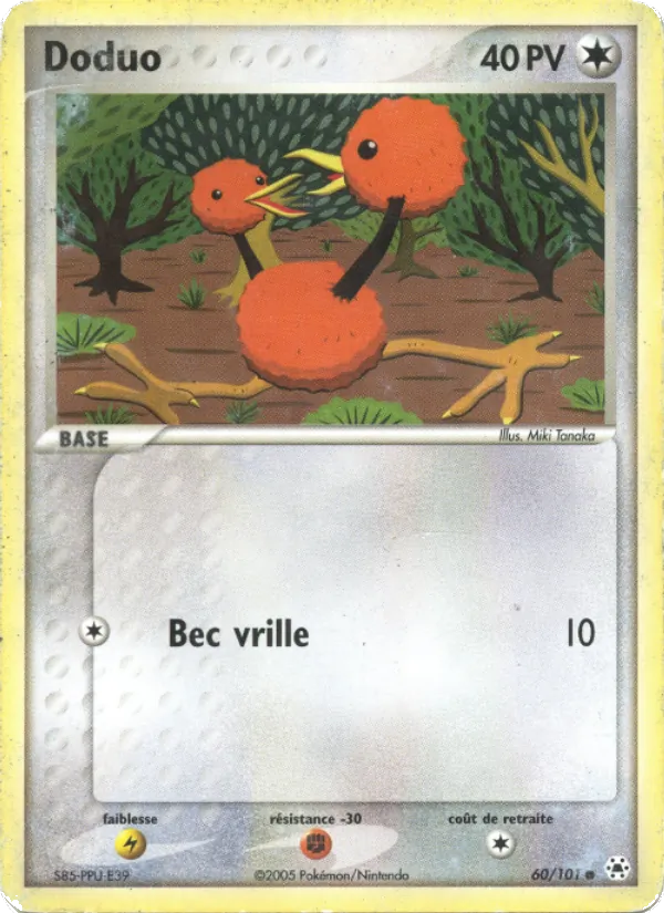 Carte Doduo de l'extension EX Légendes Oubliées, numéro 60/101