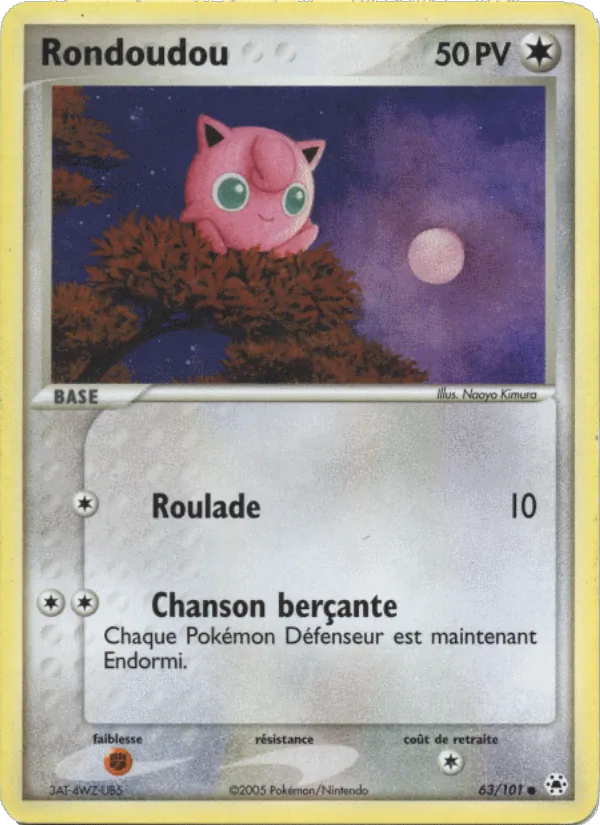 Carte Rondoudou de l'extension EX Légendes Oubliées, numéro 63/101