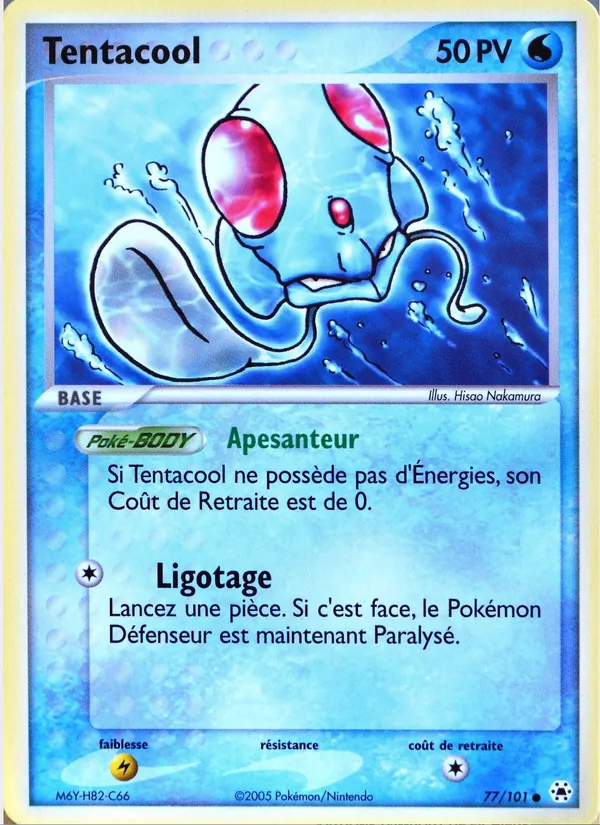 Carte Tentacool de l'extension EX Légendes Oubliées, numéro 77/101