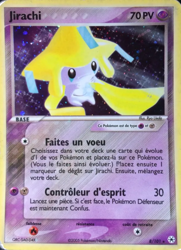 Carte Jirachi de l'extension EX Légendes Oubliées, numéro 8/101