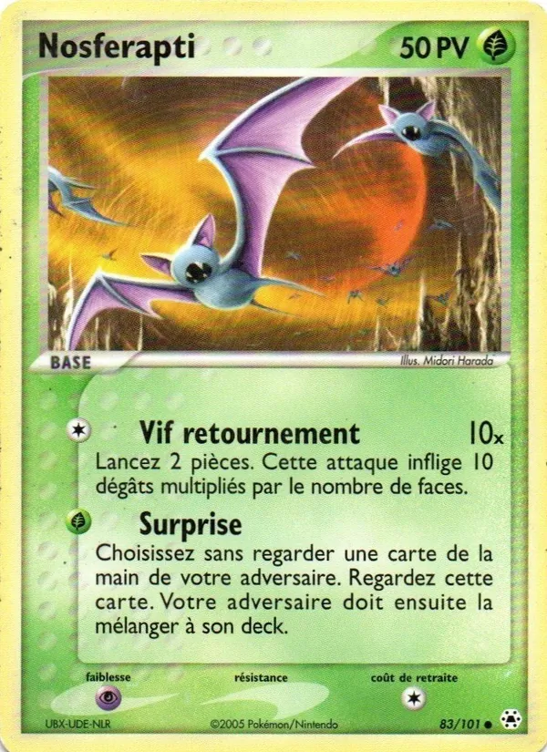 Carte Nosferapti de l'extension EX Légendes Oubliées, numéro 83/101