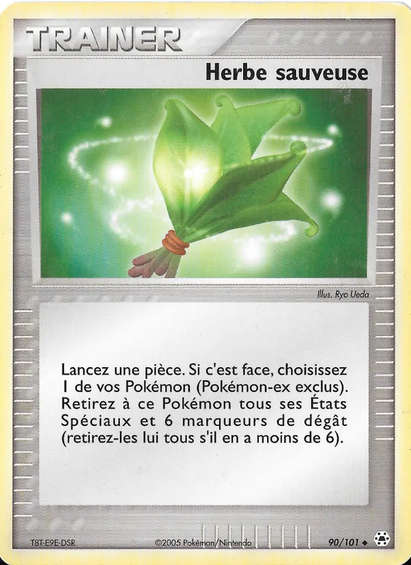 Carte Herbe sauveuse de l'extension EX Légendes Oubliées, numéro 90/101