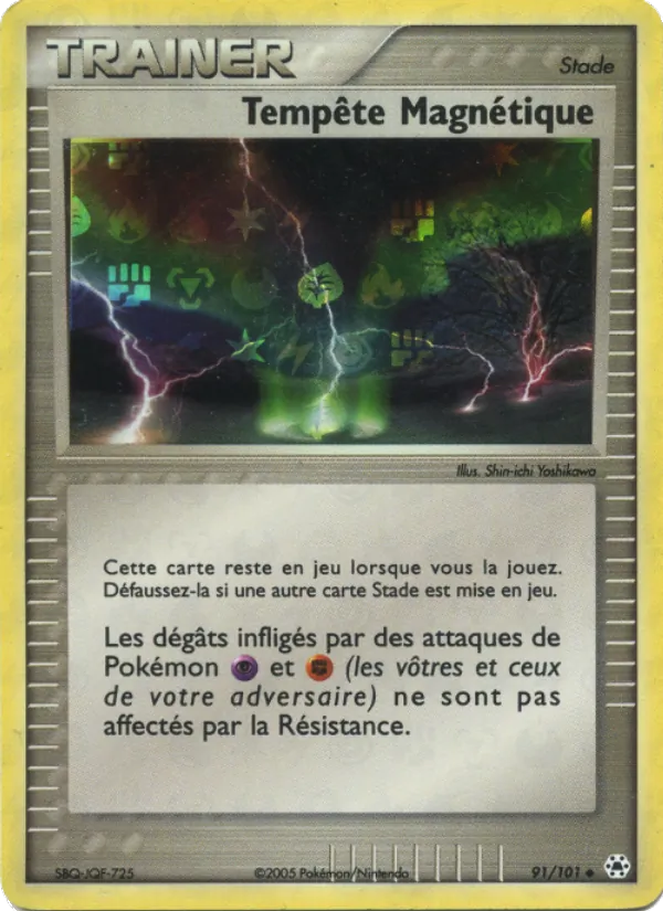 Carte Tempête Magnétique de l'extension EX Légendes Oubliées, numéro 91/101