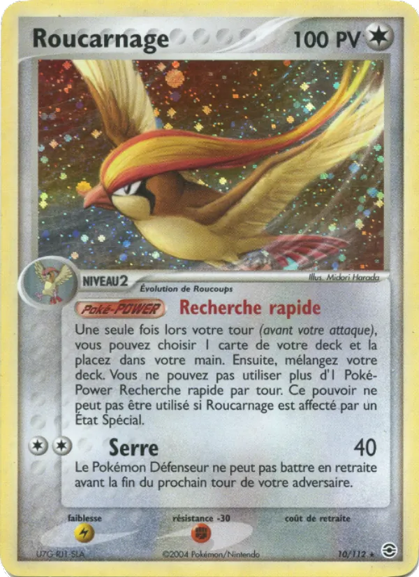Carte Roucarnage de l'extension EX Rouge Feu & Vert Feuille, numéro 10/112