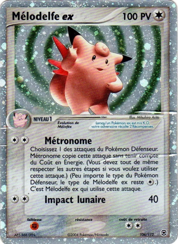 Carte Mélodelfe ex de l'extension EX Rouge Feu & Vert Feuille, numéro 106/112