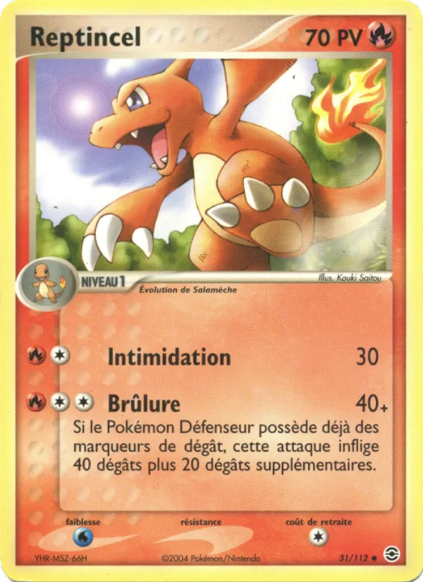 Carte Reptincel de l'extension EX Rouge Feu & Vert Feuille, numéro 31/112