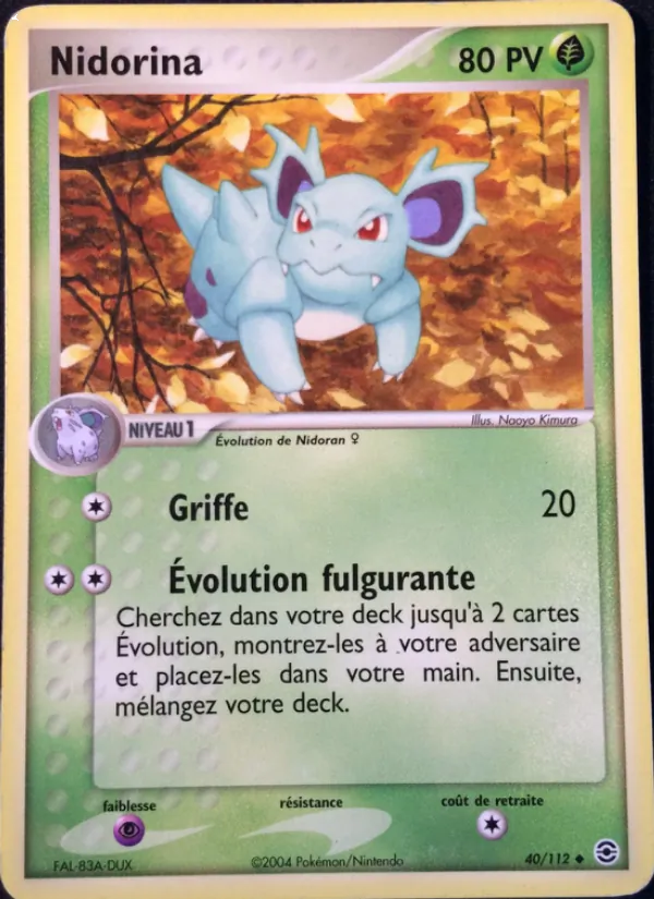Carte Nidorina de l'extension EX Rouge Feu & Vert Feuille, numéro 40/112