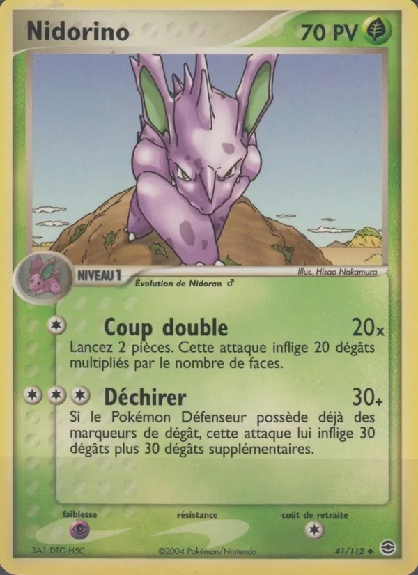 Carte Nidorino de l'extension EX Rouge Feu & Vert Feuille, numéro 41/112
