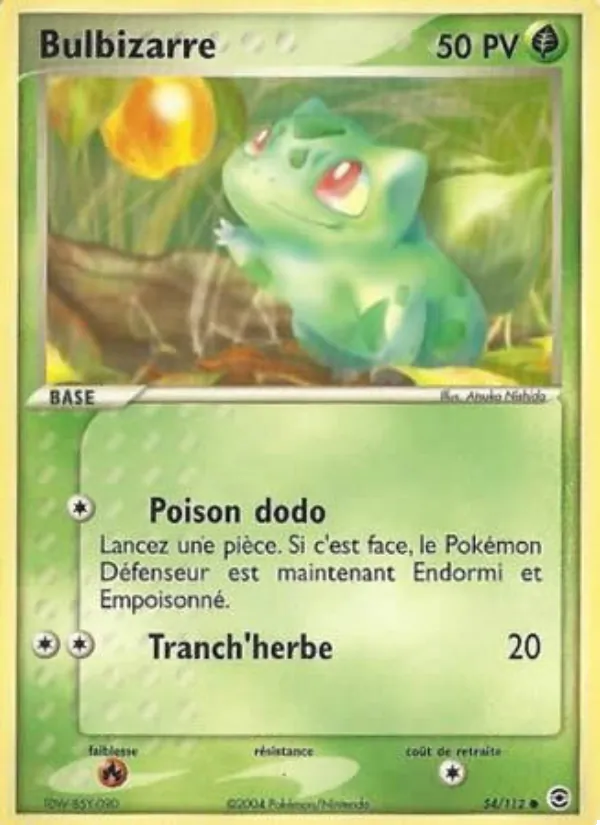 Carte Bulbizarre de l'extension EX Rouge Feu & Vert Feuille, numéro 54/112