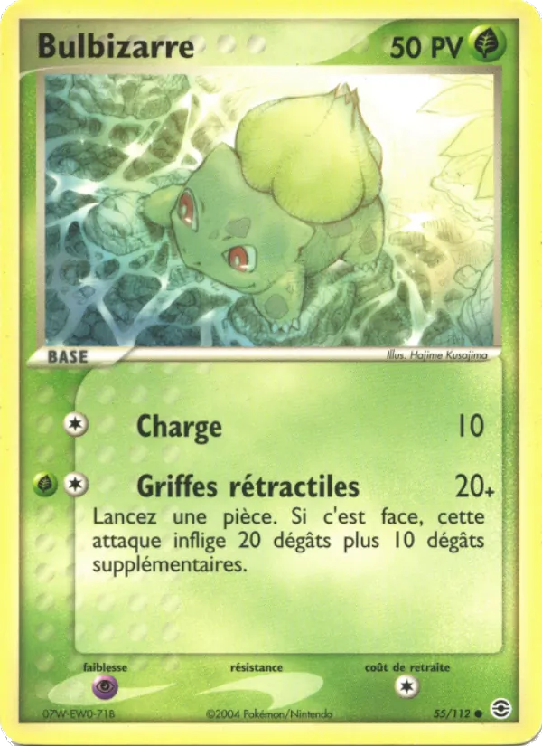 Carte Bulbizarre de l'extension EX Rouge Feu & Vert Feuille, numéro 55/112