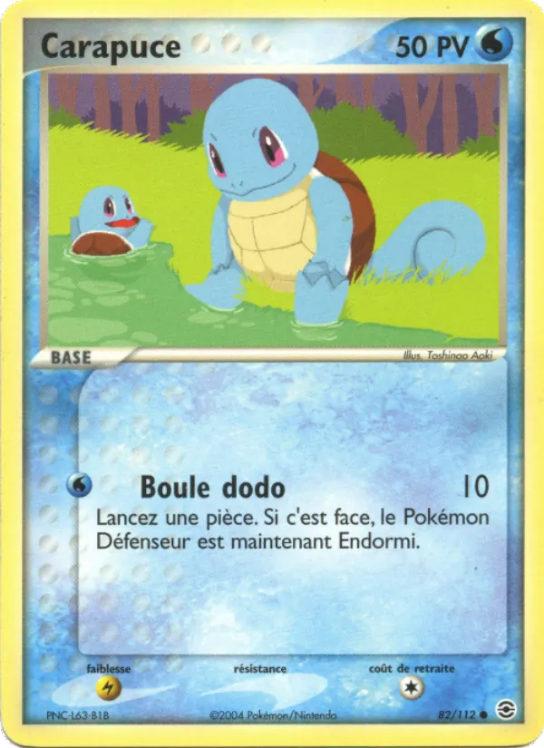 Carte Carapuce de l'extension EX Rouge Feu & Vert Feuille, numéro 82/112