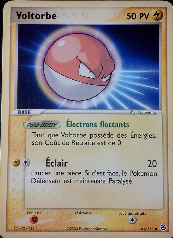 Carte Voltorbe de l'extension EX Rouge Feu & Vert Feuille, numéro 85/112