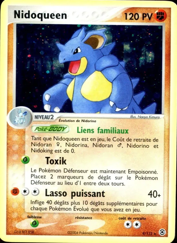 Carte Nidoqueen de l'extension EX Rouge Feu & Vert Feuille, numéro 9/112