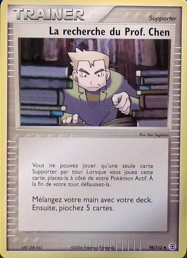 Carte La recherche du Prof. Chen de l'extension EX Rouge Feu & Vert Feuille, numéro 98/112