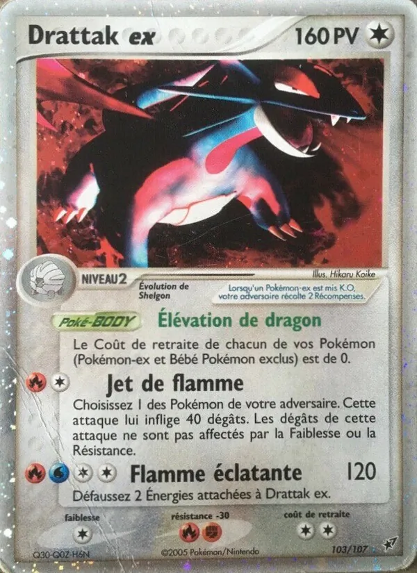 Carte Drattak ex de l'extension EX Deoxys, numéro 103/107