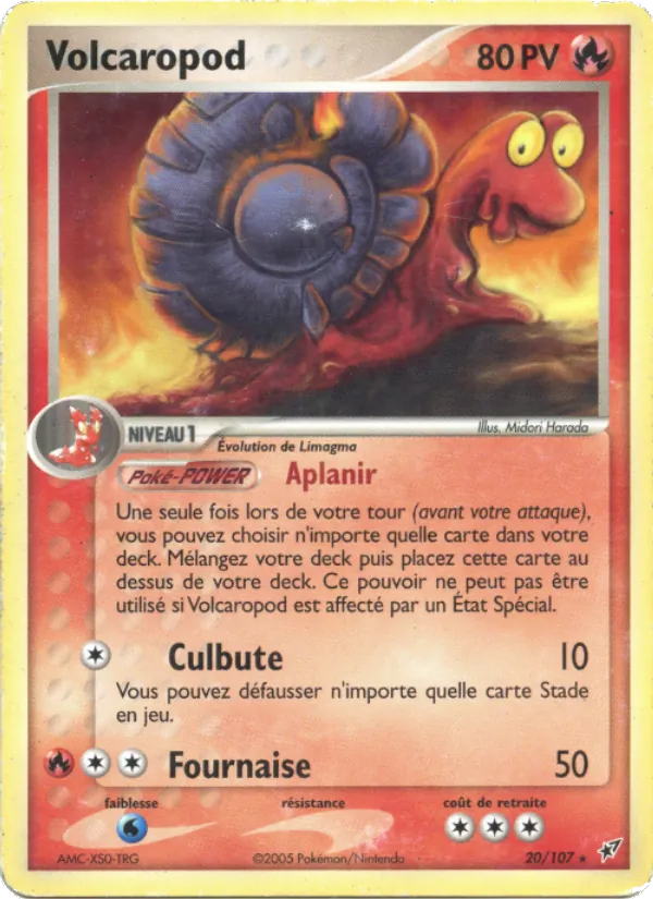 Carte Volcaropod de l'extension EX Deoxys, numéro 20/107