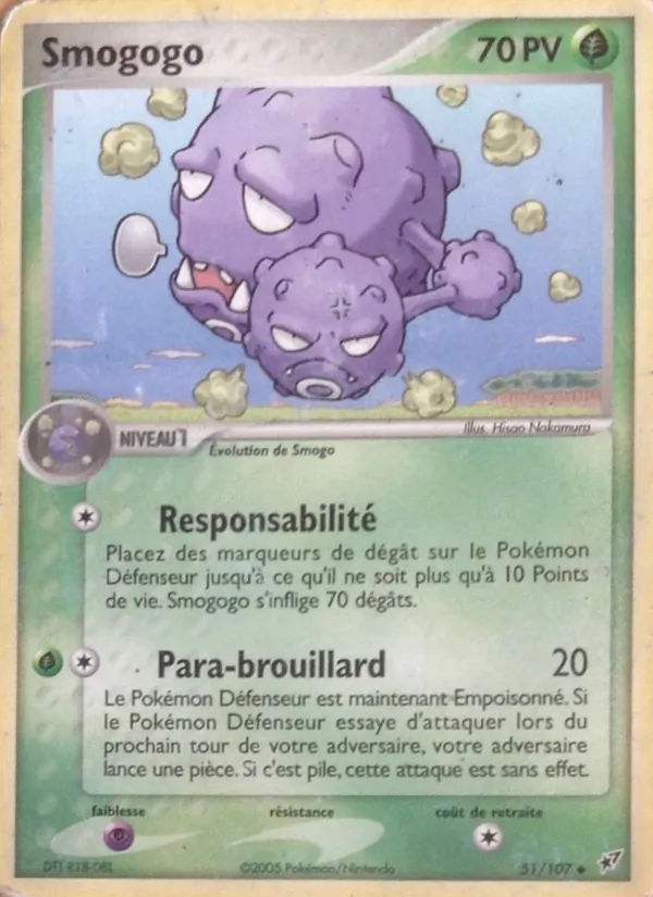Carte Smogogo de l'extension EX Deoxys, numéro 51/107