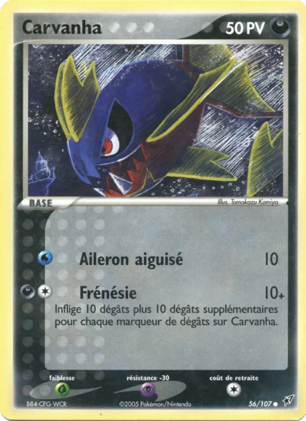 Carte Carvanha de l'extension EX Deoxys, numéro 56/107