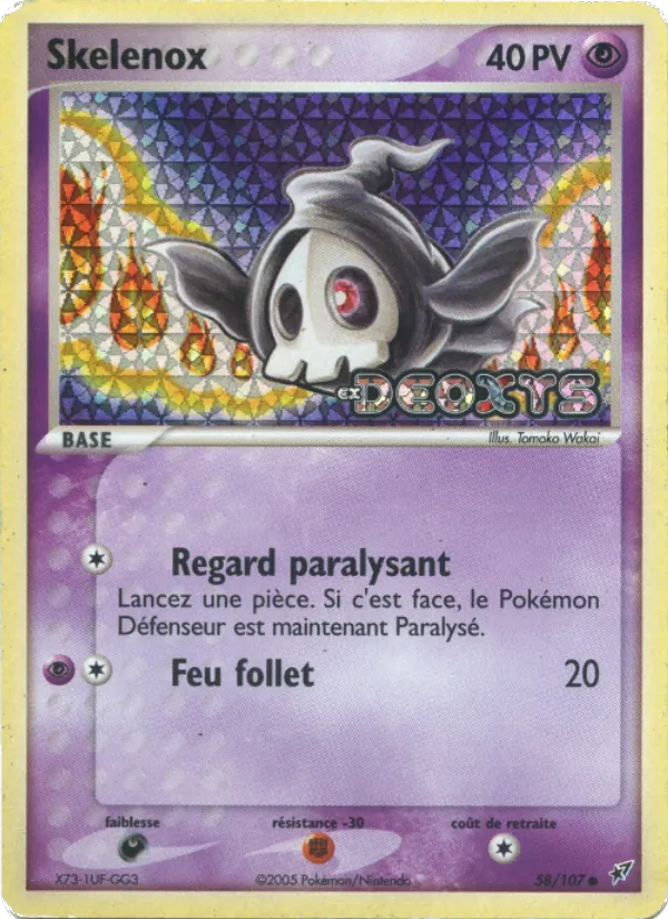 Carte Skelénox de l'extension EX Deoxys, numéro 58/107