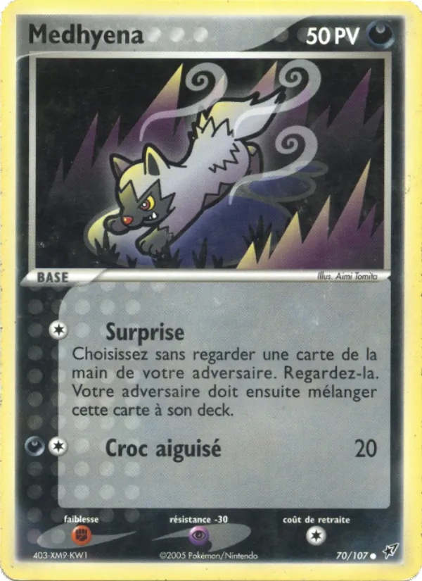 Carte Medhyena de l'extension EX Deoxys, numéro 70/107