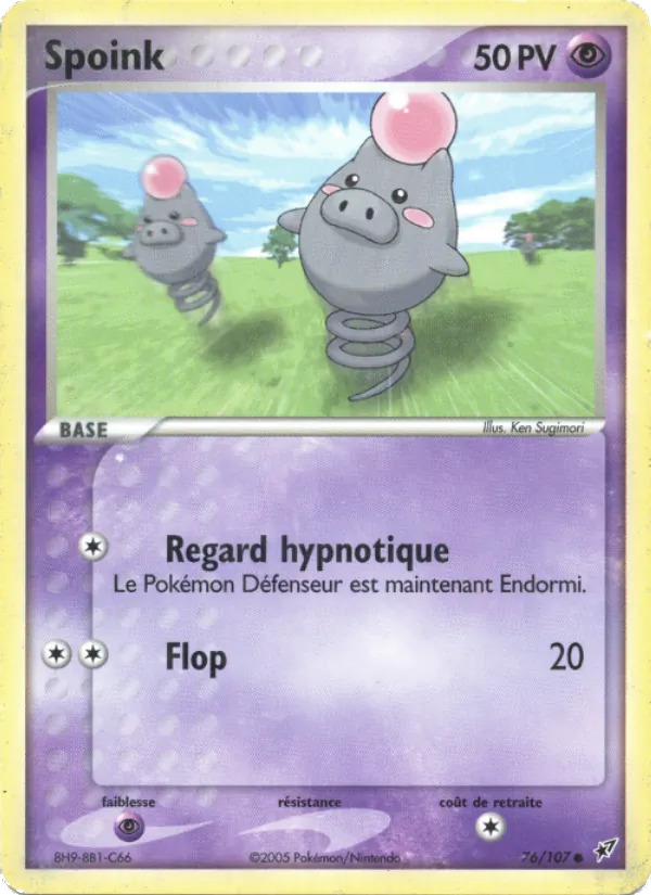 Carte Spoink de l'extension EX Deoxys, numéro 76/107