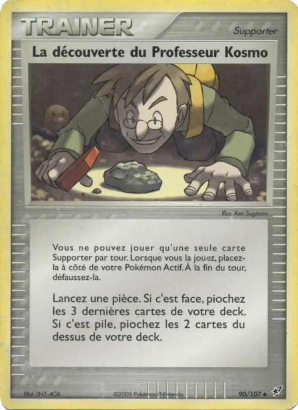 Carte La découverte du Professeur Kosmo de l'extension EX Deoxys, numéro 90/107