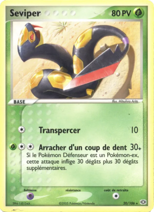 Carte Séviper de l'extension EX Émeraude, numéro 20/106