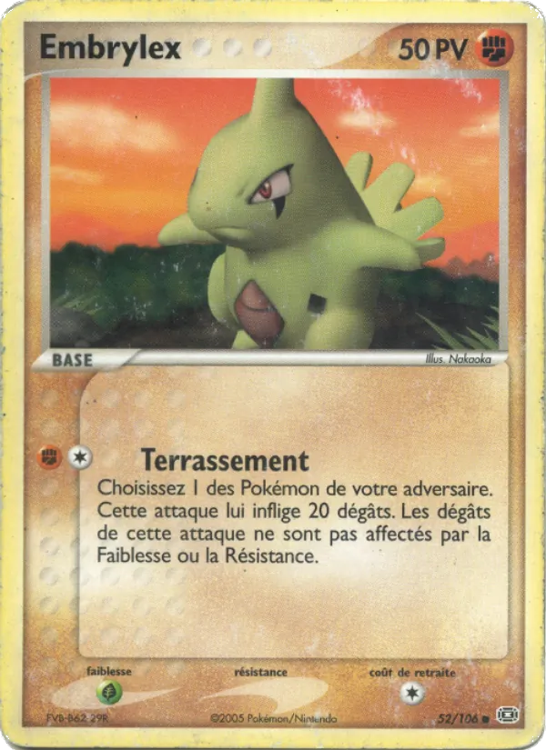 Carte Embrylex de l'extension EX Émeraude, numéro 52/106