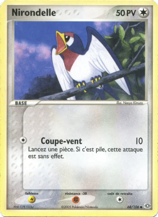 Carte Nirondelle de l'extension EX Émeraude, numéro 68/106