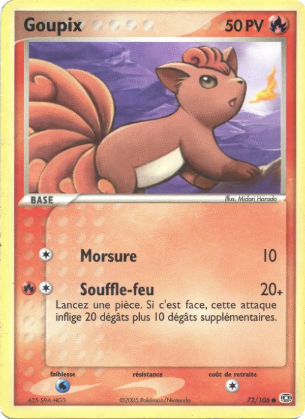 Carte Goupix de l'extension EX Émeraude, numéro 72/106