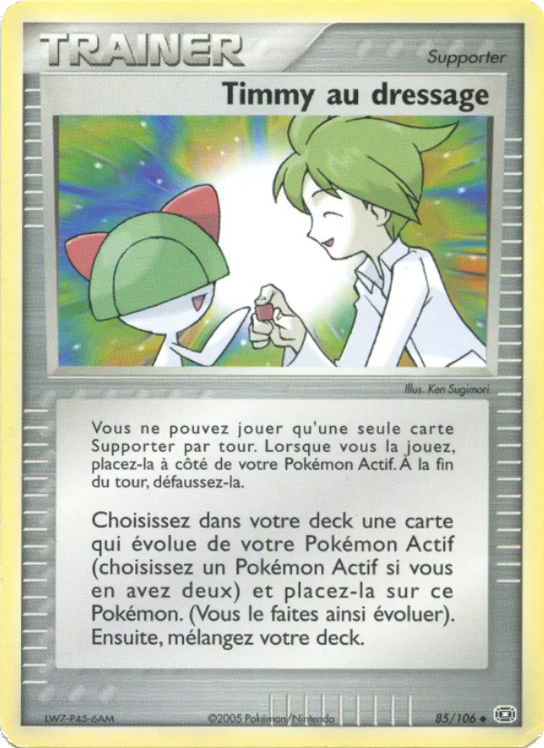 Carte Timmy au dressage de l'extension EX Émeraude, numéro 85/106