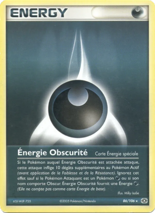 Carte Énergie Obscurité de l'extension EX Émeraude, numéro 86/106