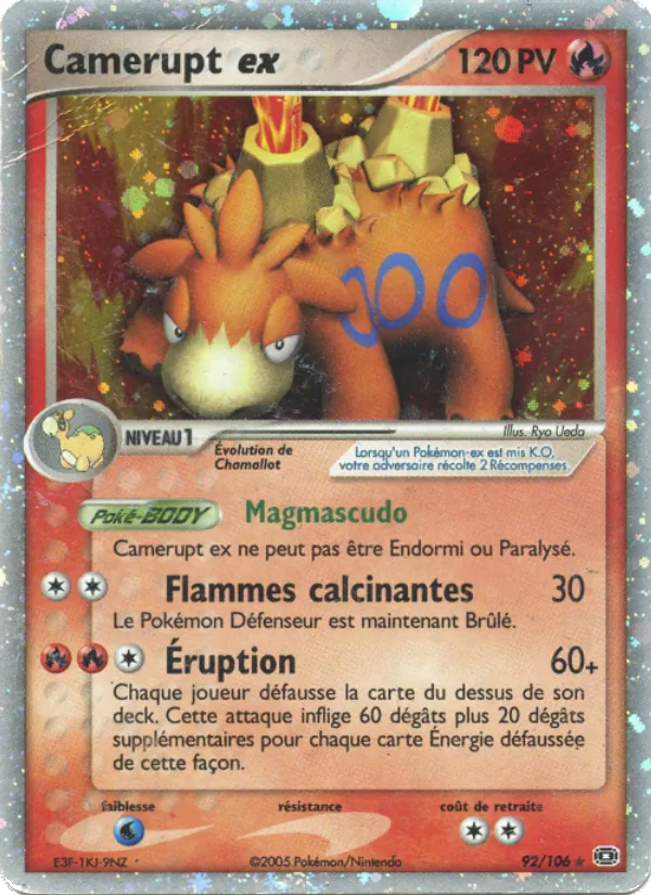 Carte Camerupt ex de l'extension EX Émeraude, numéro 92/106