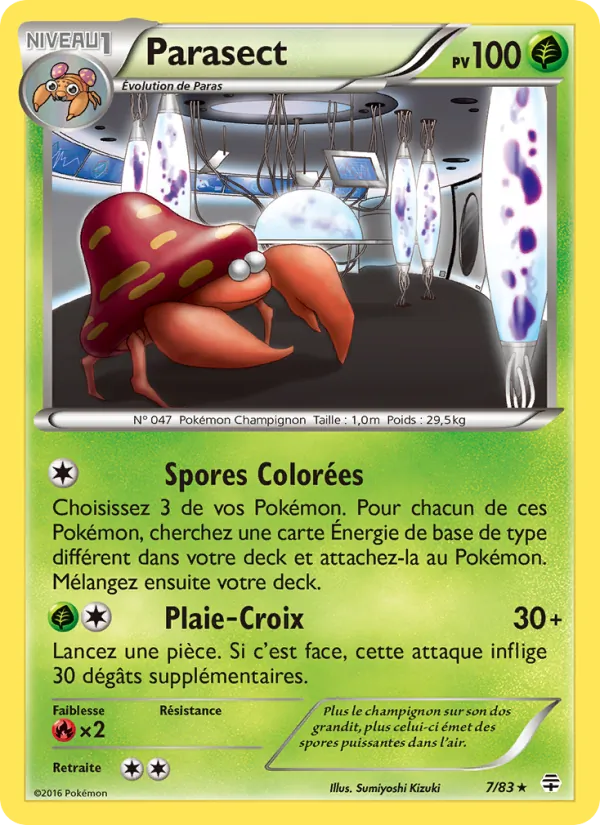 Carte Parasect de l'extension Générations, numéro 7/83