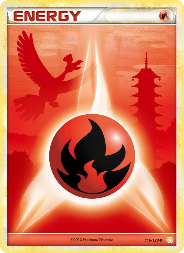 Carte Énergie Feu de l'extension HeartGold SoulSilver, numéro 116/123