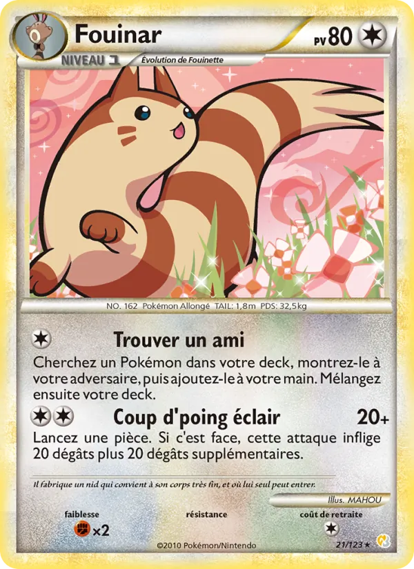 Carte Fouinar de l'extension HeartGold SoulSilver, numéro 21/123